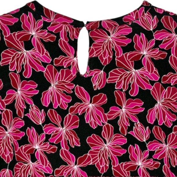 Hobbs of London Julia Floral Printed Top - Red/Pink/Black - L - Picture 7 of 12